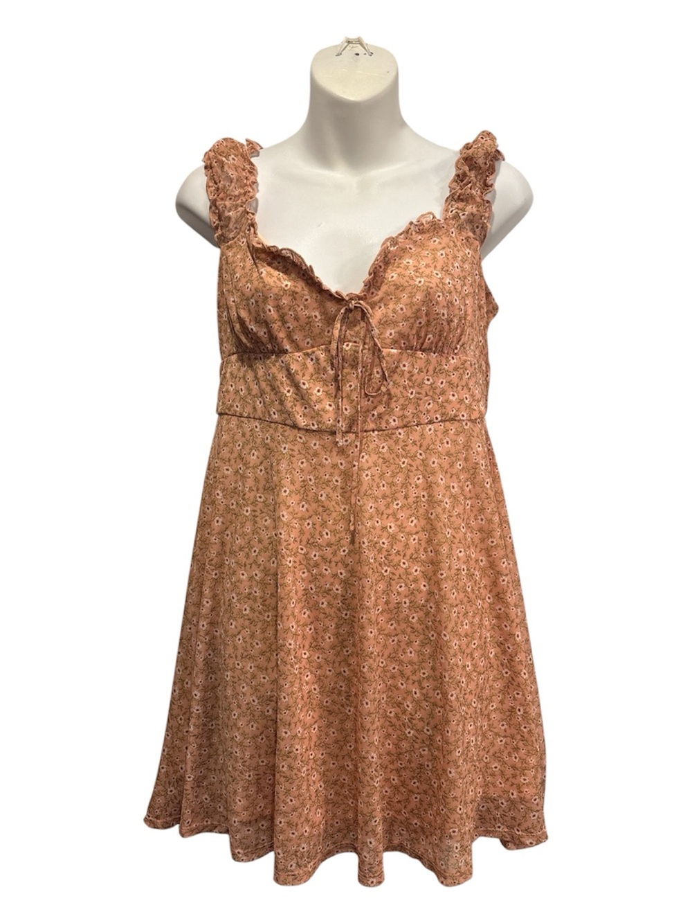 Altar'd State pink/peach  Floral Mini Dress size large